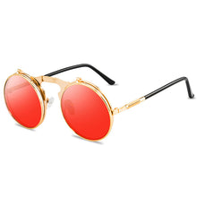 Load image into Gallery viewer, Sunglasses sun Shades Retro Metal Steampunk Flip Personality round Double Layer Lens unisex