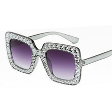 Lade das Bild in den Galerie-Viewer, Sunglasses sun Shades Fashion Imitation Diamond Big Square Rim Catwalk Fashion Foreign Trade unisex