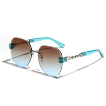 Load image into Gallery viewer, Sunglasses sun Shades Frameless Delicate Chain Diamond Square Diamond Cut UV Protection unisex
