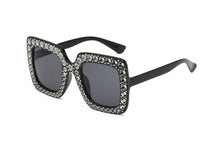 Lade das Bild in den Galerie-Viewer, Sunglasses sun Shades Plated Diamond Large Rim Starry Sky Square Female Colorful Ocean Lens unisex