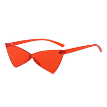 Load image into Gallery viewer, Sunglasses sun Shades Triangle Cat Eye One Bow Shaped Candy Color Ball Retro Women's unisex