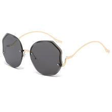 Lade das Bild in den Galerie-Viewer, Sunglasses sun Shades Women's Fashionable Cut Transparent Gradient Tea Pink Frameless unisex