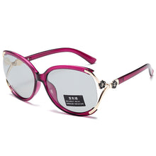 Load image into Gallery viewer, Sunglasses sun Shades Metal Hollow Embellished Small Diamond Women's Fashion Camellia Large Frame Polarized Discolored unisex