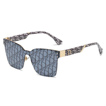 Lade das Bild in den Galerie-Viewer, Sunglasses sun Shades Large Frame Slim Look Letter Printing Women's All Match Metal Gradient unisex