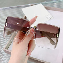 Lade das Bild in den Galerie-Viewer, Sunglasses sun Shades Fashion Frameless Trimming Large Square Frame UV Protection unisex