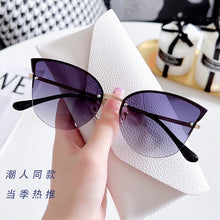 Lade das Bild in den Galerie-Viewer, Sunglasses sun Shades Summer Fashion Metal Half Frame Butterfly Frame Personalized Street Trendy unisex