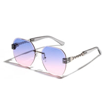 Load image into Gallery viewer, Sunglasses sun Shades Frameless Delicate Chain Diamond Square Diamond Cut UV Protection unisex