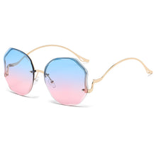 Lade das Bild in den Galerie-Viewer, Sunglasses sun Shades Women's Fashionable Cut Transparent Gradient Tea Pink Frameless unisex