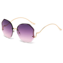 Lade das Bild in den Galerie-Viewer, Sunglasses sun Shades Women's Fashionable Cut Transparent Gradient Tea Pink Frameless unisex