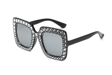 Lade das Bild in den Galerie-Viewer, Sunglasses sun Shades Plated Diamond Large Rim Starry Sky Square Female Colorful Ocean Lens unisex