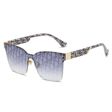 Lade das Bild in den Galerie-Viewer, Sunglasses sun Shades Large Frame Slim Look Letter Printing Women's All Match Metal Gradient unisex