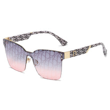 Lade das Bild in den Galerie-Viewer, Sunglasses sun Shades Large Frame Slim Look Letter Printing Women's All Match Metal Gradient unisex