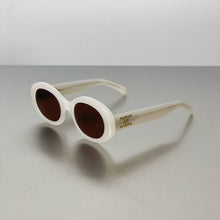 Load image into Gallery viewer, Sunglasses sun Shades Oval French Retro High Street White Cat Eye Women unisex