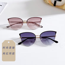 Lade das Bild in den Galerie-Viewer, Sunglasses sun Shades Summer Fashion Metal Half Frame Butterfly Frame Personalized Street Trendy unisex
