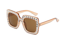 Lade das Bild in den Galerie-Viewer, Sunglasses sun Shades Plated Diamond Large Rim Starry Sky Square Female Colorful Ocean Lens unisex