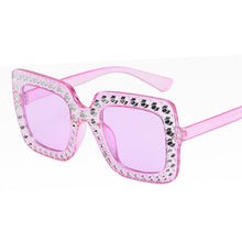 Lade das Bild in den Galerie-Viewer, Sunglasses sun Shades Fashion Imitation Diamond Big Square Rim Catwalk Fashion Foreign Trade unisex