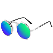 Load image into Gallery viewer, Sunglasses sun Shades Retro Metal Steampunk Flip Personality round Double Layer Lens unisex