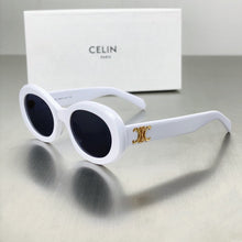 Load image into Gallery viewer, Sunglasses sun Shades Oval French Retro High Street White Cat Eye Women unisex