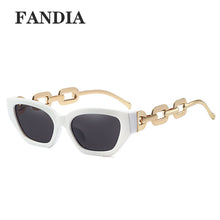 Lade das Bild in den Galerie-Viewer, Sunglasses sun Shades Trendy Small Frame Personality Metal Chain Legs Trendy shade unisex
