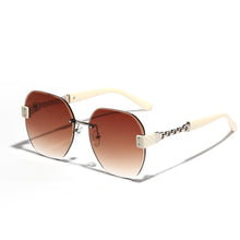 Load image into Gallery viewer, Sunglasses sun Shades Frameless Delicate Chain Diamond Square Diamond Cut UV Protection unisex