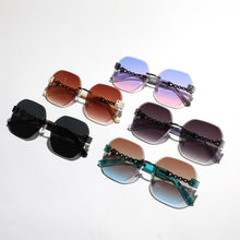 Load image into Gallery viewer, Sunglasses sun Shades Frameless Delicate Chain Diamond Square Diamond Cut UV Protection unisex