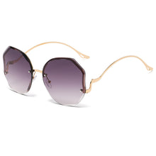 Lade das Bild in den Galerie-Viewer, Sunglasses sun Shades Women's Fashionable Cut Transparent Gradient Tea Pink Frameless unisex