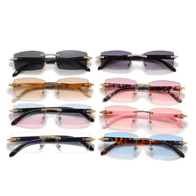 Lade das Bild in den Galerie-Viewer, Sunglasses sun Shades Personalized Diamond Rimless Men's Trend Diamond Rimmed Square Small Frame unisex