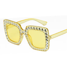 Lade das Bild in den Galerie-Viewer, Sunglasses sun Shades Fashion Imitation Diamond Big Square Rim Catwalk Fashion Foreign Trade unisex