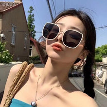 Lade das Bild in den Galerie-Viewer, Sunglasses sun Shades Milky White High Grade to Make Big Face Thin Looked Square Polarized unisex