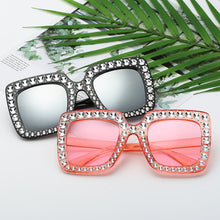 Lade das Bild in den Galerie-Viewer, Sunglasses sun Shades Plated Diamond Large Rim Starry Sky Square Female Colorful Ocean Lens unisex