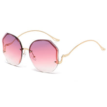 Lade das Bild in den Galerie-Viewer, Sunglasses sun Shades Women's Fashionable Cut Transparent Gradient Tea Pink Frameless unisex