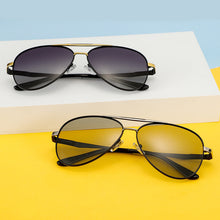 Lade das Bild in den Galerie-Viewer, Sunglasses sun Shades Fashion Personality Double Beam Men's Color Changing Retro Aviator Driving unisex