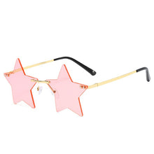 Load image into Gallery viewer, Sunglasses sun Shades Personalized Colorful Marine Lens Simple Frameless Pentagram Shaped unisex