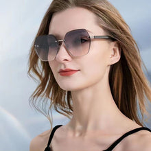 Lade das Bild in den Galerie-Viewer, Sunglasses sun Shades Women's Large Frame Gradient Frameless Fashion Plain Big Face Look Trendy unisex