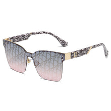 Lade das Bild in den Galerie-Viewer, Sunglasses sun Shades Large Frame Slim Look Letter Printing Women's All Match Metal Gradient unisex