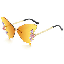 Load image into Gallery viewer, Sunglasses sun Shades Fashion Butterfly Frameless Trimming Gradient Color Exquisite Rhinestone unisex