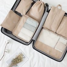 Lade das Bild in den Galerie-Viewer, Packing Cube 7Pcs Set Khaki Travel Suitcase Storage Bag For Women Clothes Tidy Organizer Wardrobe Pouch Shoes Case Travel Bag