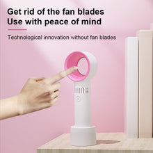 Load image into Gallery viewer, Portable Bladeless Fan Mini Handheld Fan USB Rechargeable Ultra Quiet Fans Air Cooler Fans For Deskt