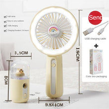 Load image into Gallery viewer, Portable Mini Fan Humidifier USB Rechargeable Handheld Fan Water Spray Mist Fan Face Steamer Air Con
