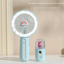 Load image into Gallery viewer, Portable Mini Fan Humidifier USB Rechargeable Handheld Fan Water Spray Mist Fan Face Steamer Air Con