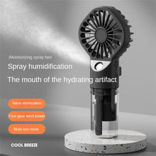 Load image into Gallery viewer, Portable Silent Humidification Office Table Small Fan Mute Spray Fan USB Rechargeable Handheld Fan M