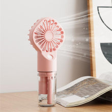 Load image into Gallery viewer, Portable Silent Humidification Office Table Small Fan Mute Spray Fan USB Rechargeable Handheld Fan M