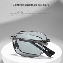 Lade das Bild in den Galerie-Viewer, Sunglasses sun Shades Folding Photosensitive Color Changing Alloy Frame Square Outdoor Polarized Driving shade unisex