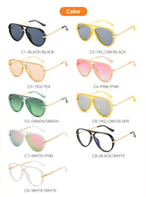 Lade das Bild in den Galerie-Viewer, Sunglasses sun Shades All Match Riding Fashion Large Rim Aviator Trendy Vintage unisex
