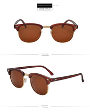 Load image into Gallery viewer, Sunglasses sun Shades Polarized Half Frame Rice Nail Reflective Lenses Retro Photochromic Glass unisex