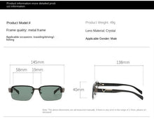 Load image into Gallery viewer, Sunglasses sun Shades Half Frame Perforated Men's Square Crystal Glass Crystal shade unisex