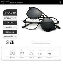 Lade das Bild in den Galerie-Viewer, Sunglasses sun Shades Magnetic Set of Polarized Men Driving Night Vision Goggles Clip Women Myopia Frame unisex
