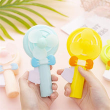 Load image into Gallery viewer, Summer Children Hand Press Portable Fan Cartoon Lollipop Shaped Easy Press Student Small Fan Househo
