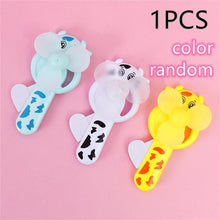 Load image into Gallery viewer, Summer Children Hand Press Portable Fan Cartoon Lollipop Shaped Easy Press Student Small Fan Househo