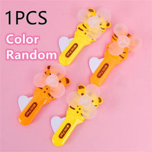 Load image into Gallery viewer, Summer Children Hand Press Portable Fan Cartoon Lollipop Shaped Easy Press Student Small Fan Househo